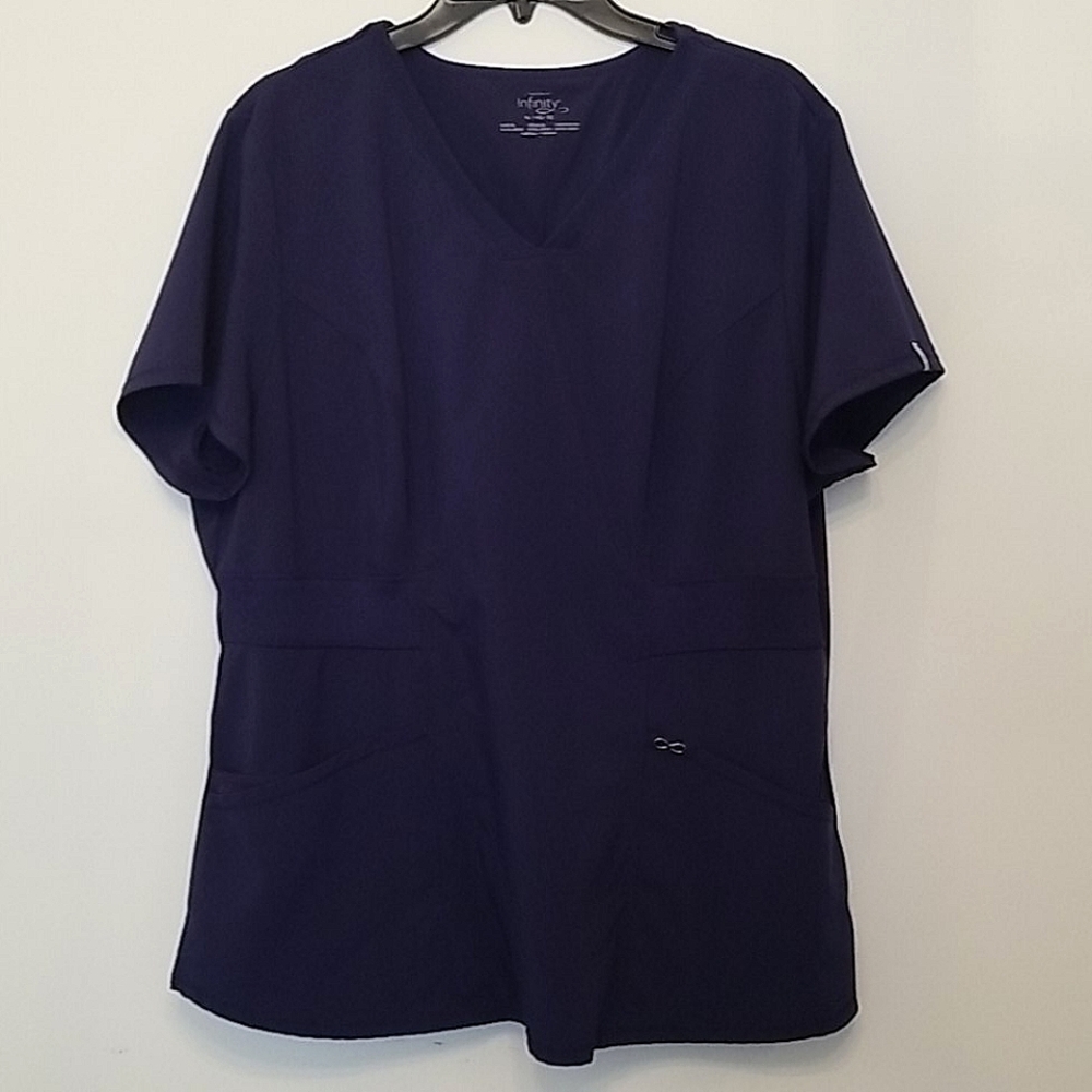 Cherokee Infinity XL Knit Waist V-Neck Scrub Top